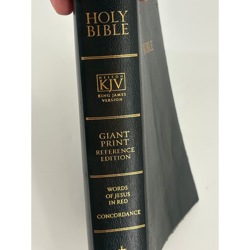 Thomas Nelson KJV Holy Bible Giant Print Reference Edition 881C Black Leather OS - Picture 2 of 9